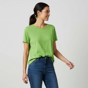 Eileen Fisher Vibrant Green Organic Cotton Short Sleeve T-Shirt Size 1X NWOT